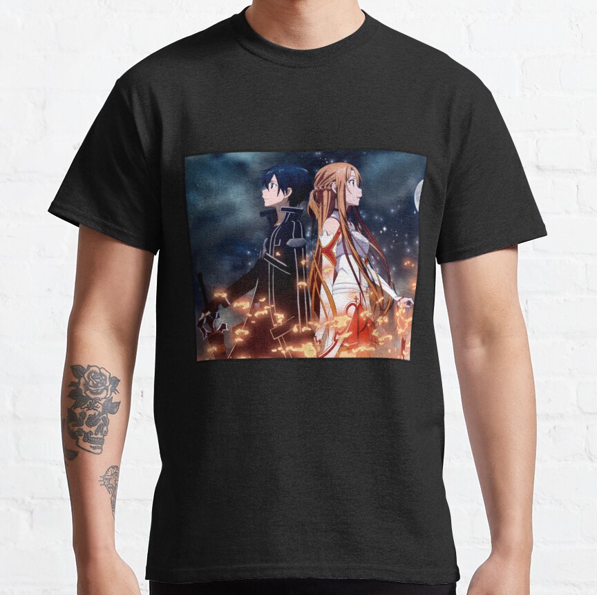 Asuna And Kirito Swort Art Online T-shirt - Image 2