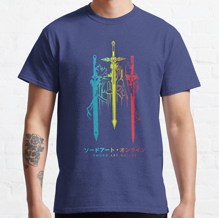 Vibrant Sword Silhouette Design T-shirt - Image 5