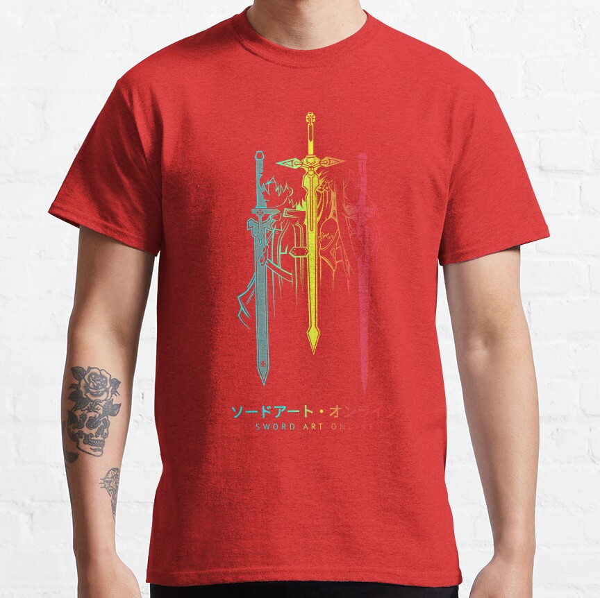 Vibrant Sword Silhouette Design T-shirt - Image 6