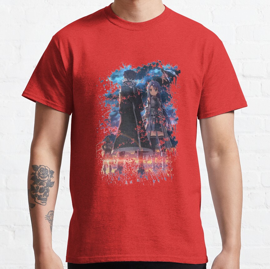 Kirigaya Kazuto Kirito Water Color Design T-shirt - Image 6