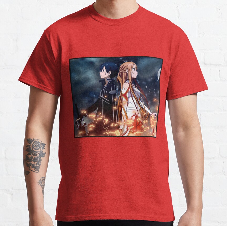 Asuna And Kirito Swort Art Online T-shirt - Image 6