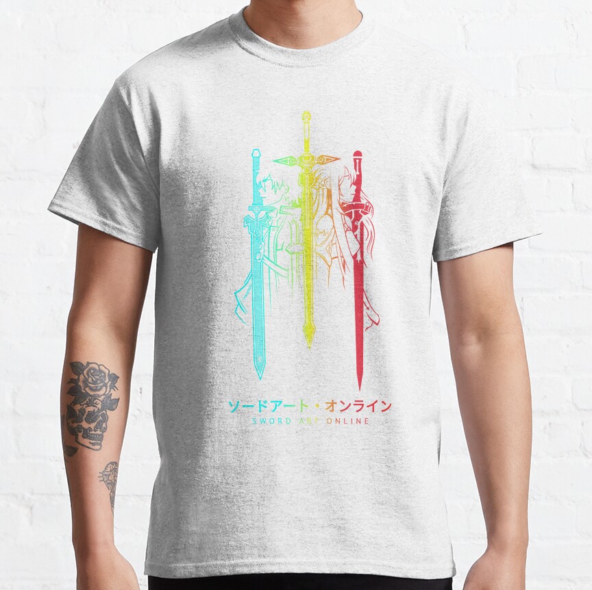Vibrant Sword Silhouette Design T-shirt - Image 2