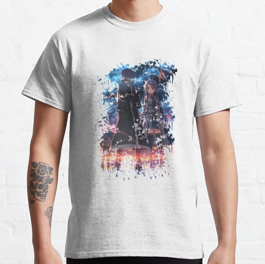 Kirigaya Kazuto Kirito Water Color Design T-shirt - Image 2