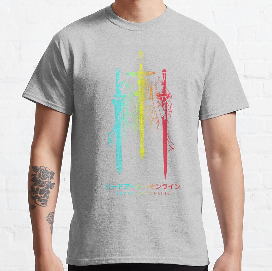 Vibrant Sword Silhouette Design T-shirt - Image 4
