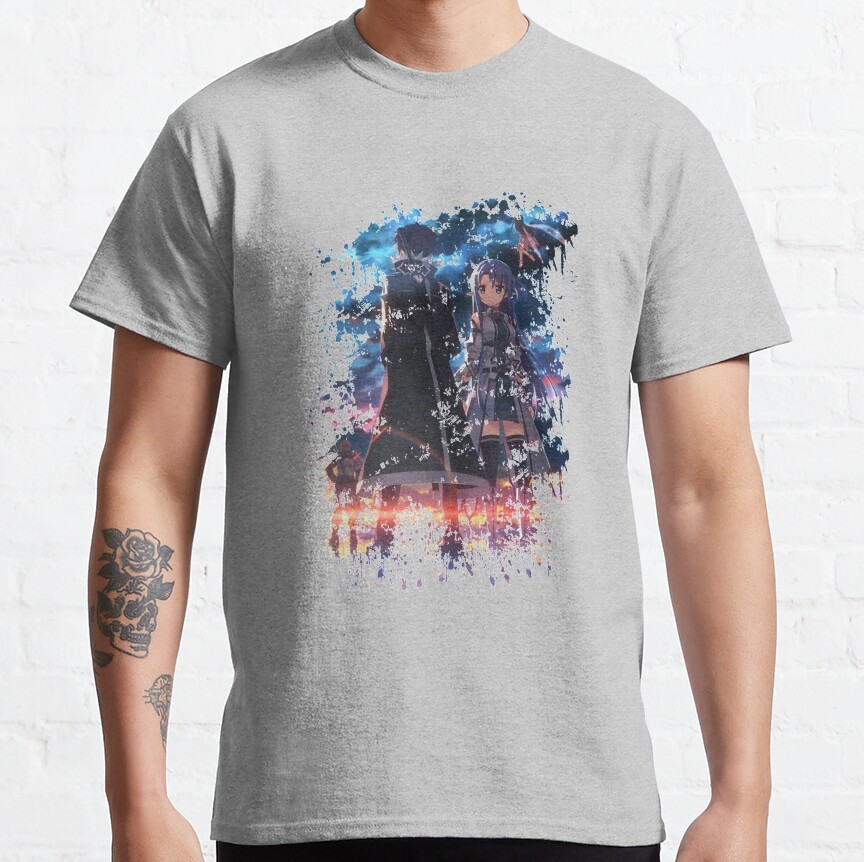 Kirigaya Kazuto Kirito Water Color Design T-shirt - Image 4