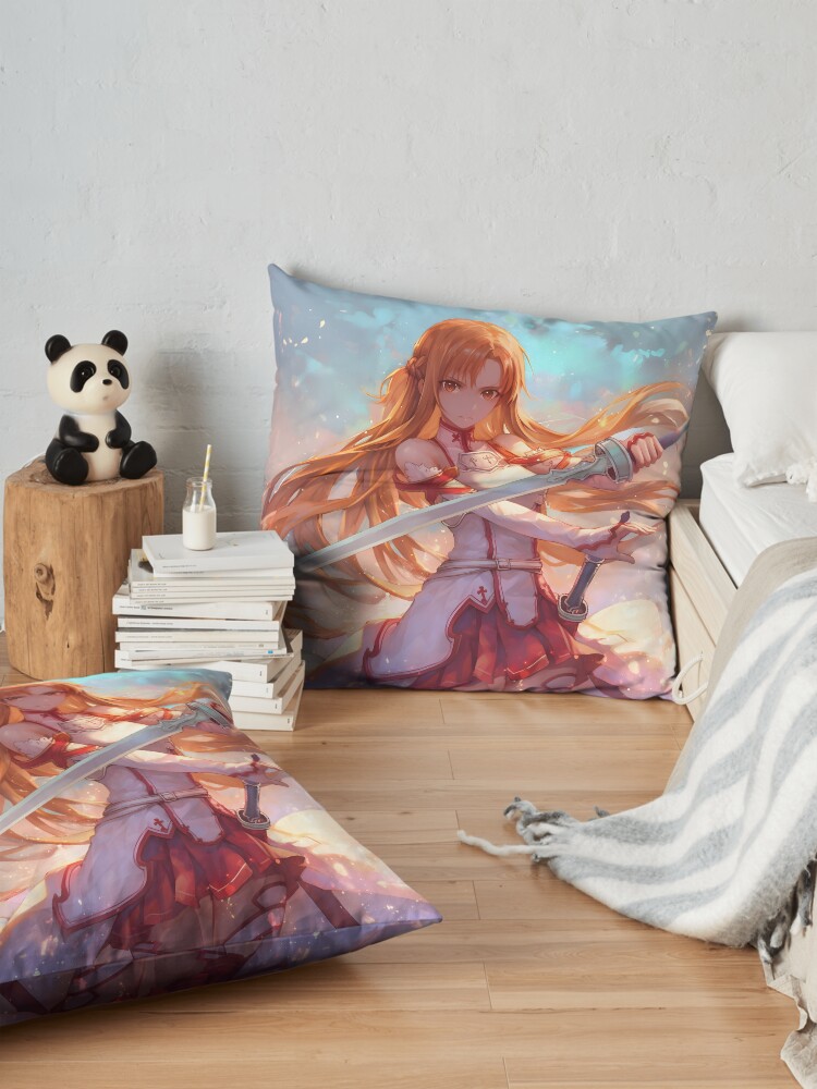 Asuna Sao Cute Anime Girl Throw Pillow - Image 2