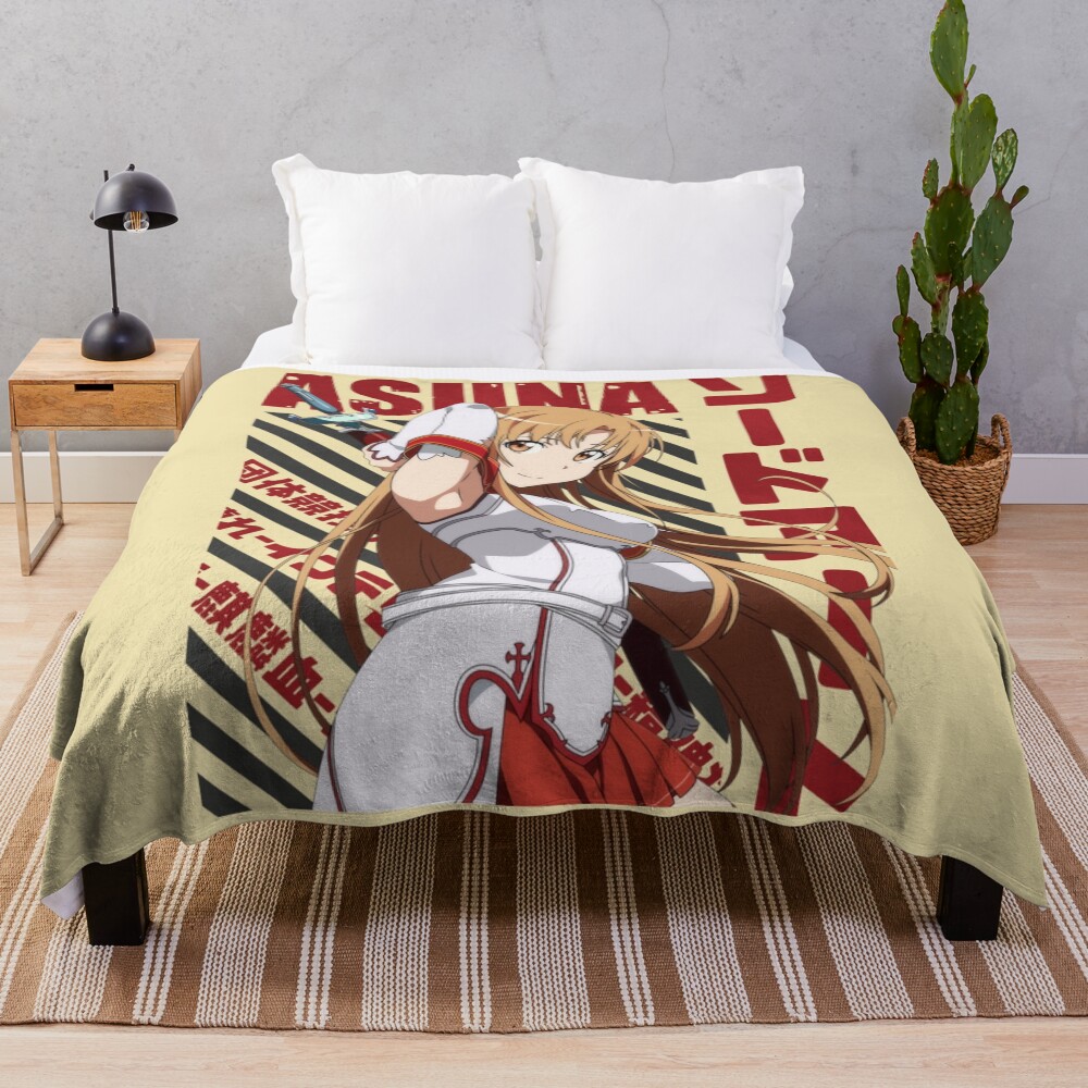 Sword Art Online Yuuki Asuna Waifu Throw Blanket
