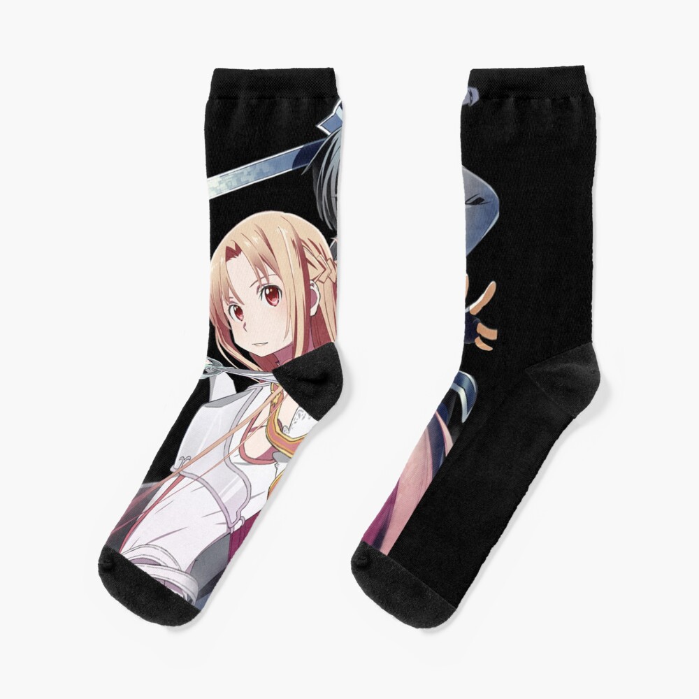 Asuna And Kirito Fight Design Socks